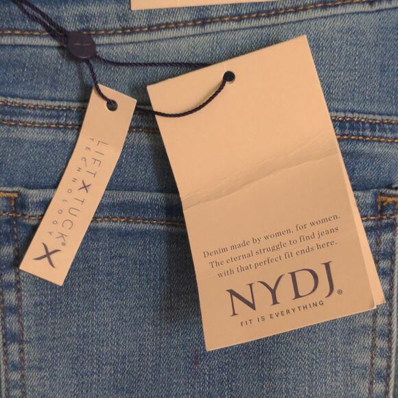 NYDJ Marilyn Straight Leg Jeans Blue Stretch Medium Wash Mid Rise Denim 6 New - Picture 14 of 16